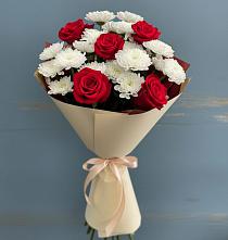 Букет цветов из:  Розы и Хризантемы #REPLACE_PRED# Митькино